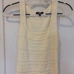 Paige Iman Knit Crop Top Cream Size XS